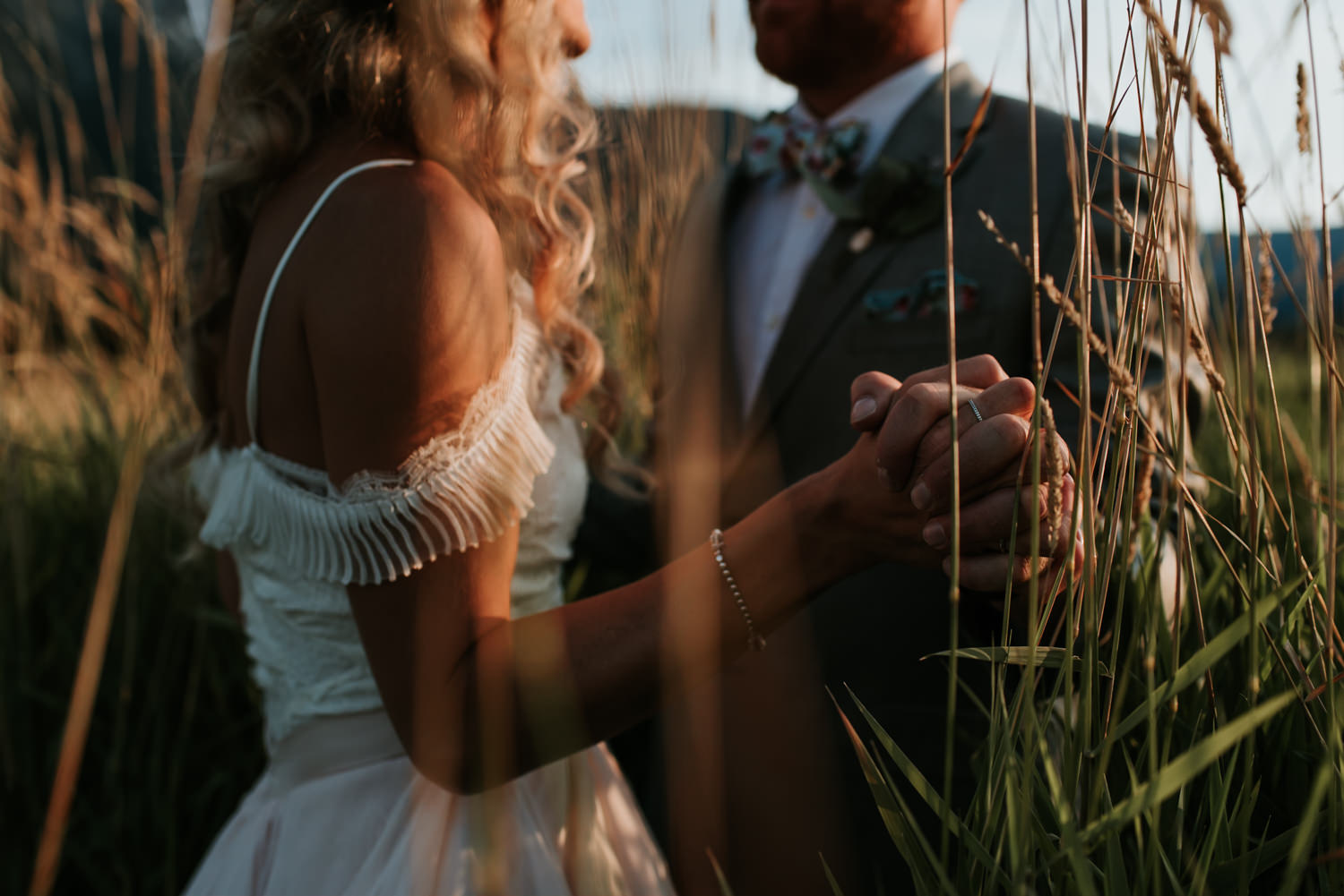 Evening portrait with brida and groom in Pemberton BC