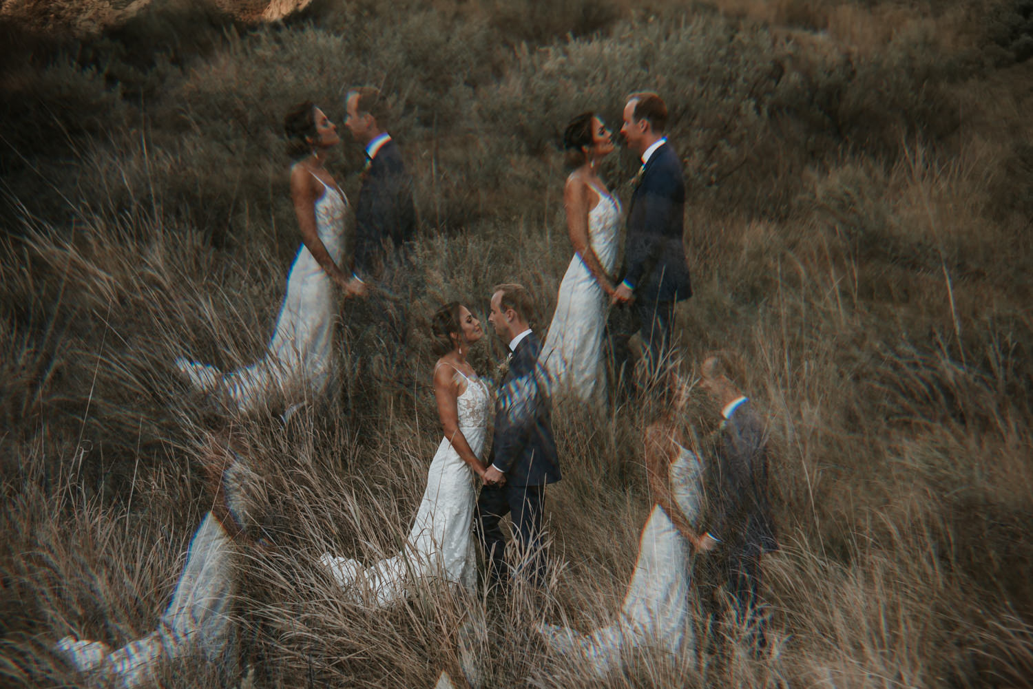 Okanagan BC wedding photographer capture bride and groom in the desert