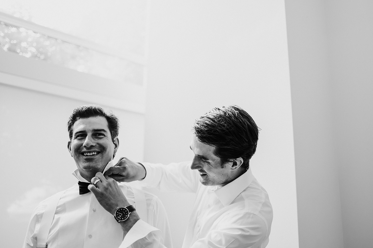 BC wedding photographer capture groom getting ready in Vancouver BC