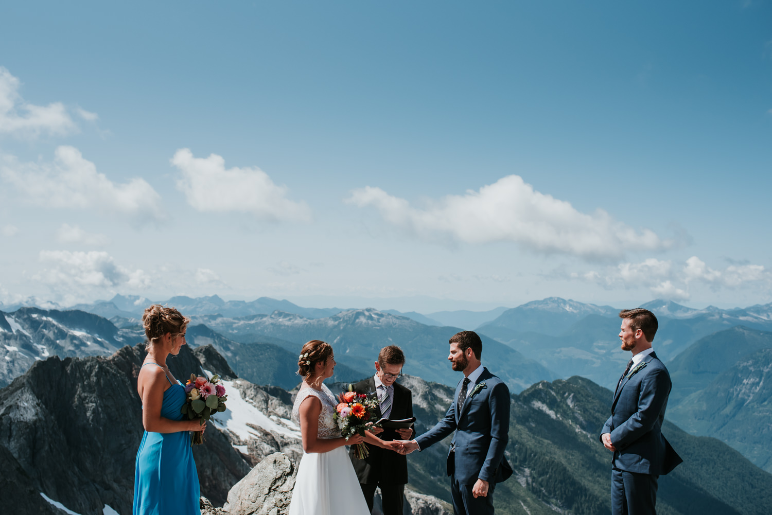 Squamish elopement in the mountains with Black Tusk Helicopter