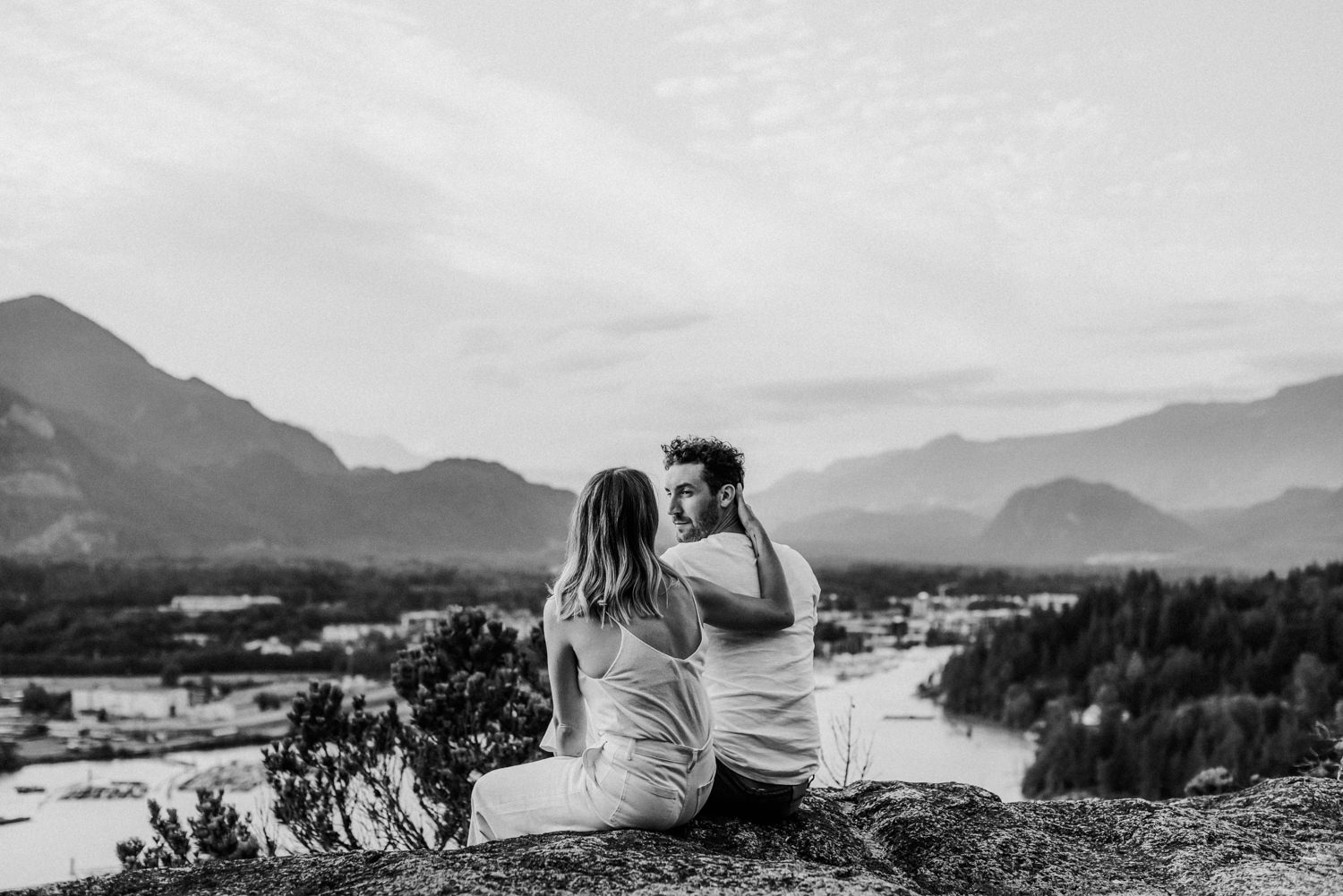 Squamish Engagement Photography with Squamish Valley Views