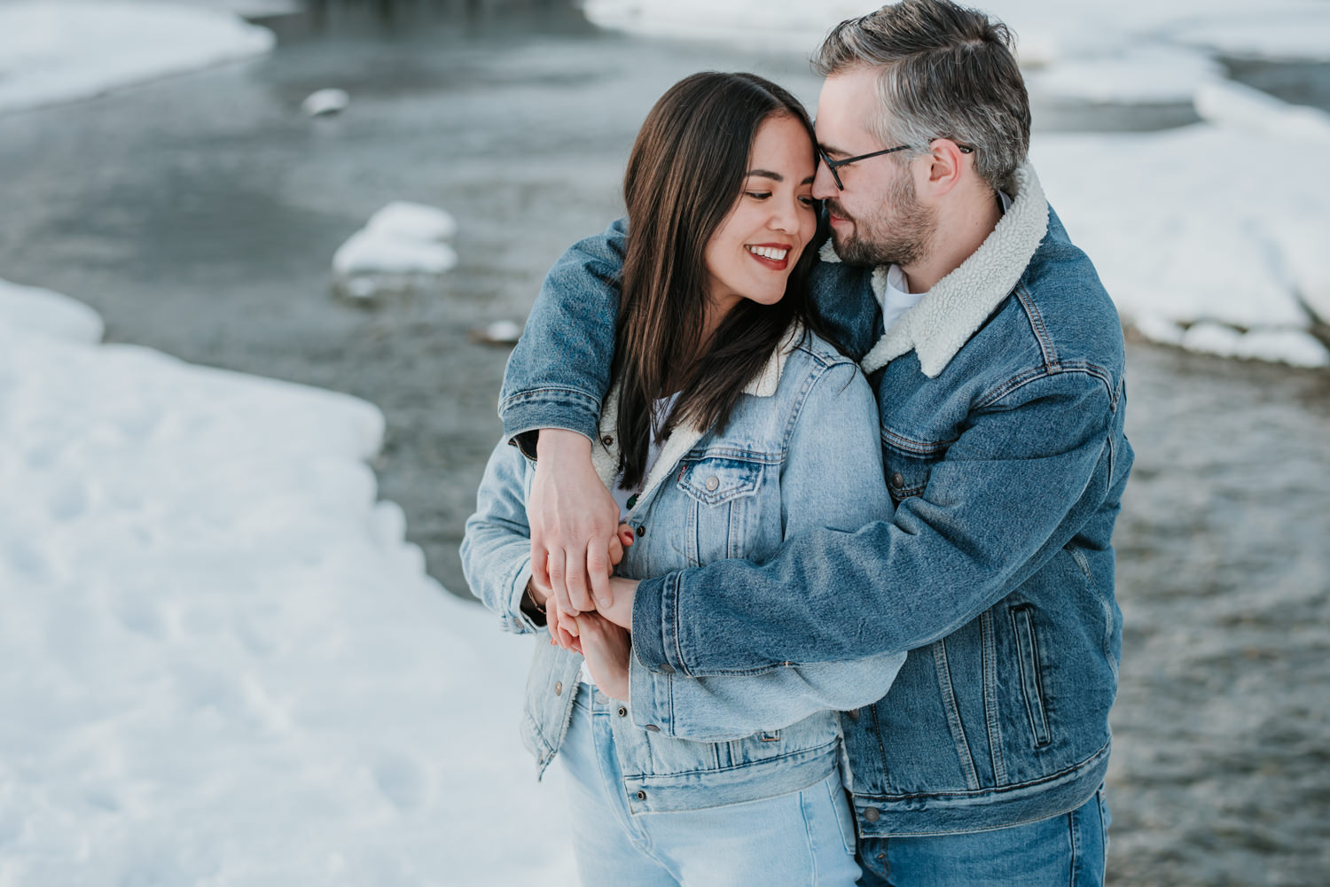 Winter morning engagement photography in Whistler