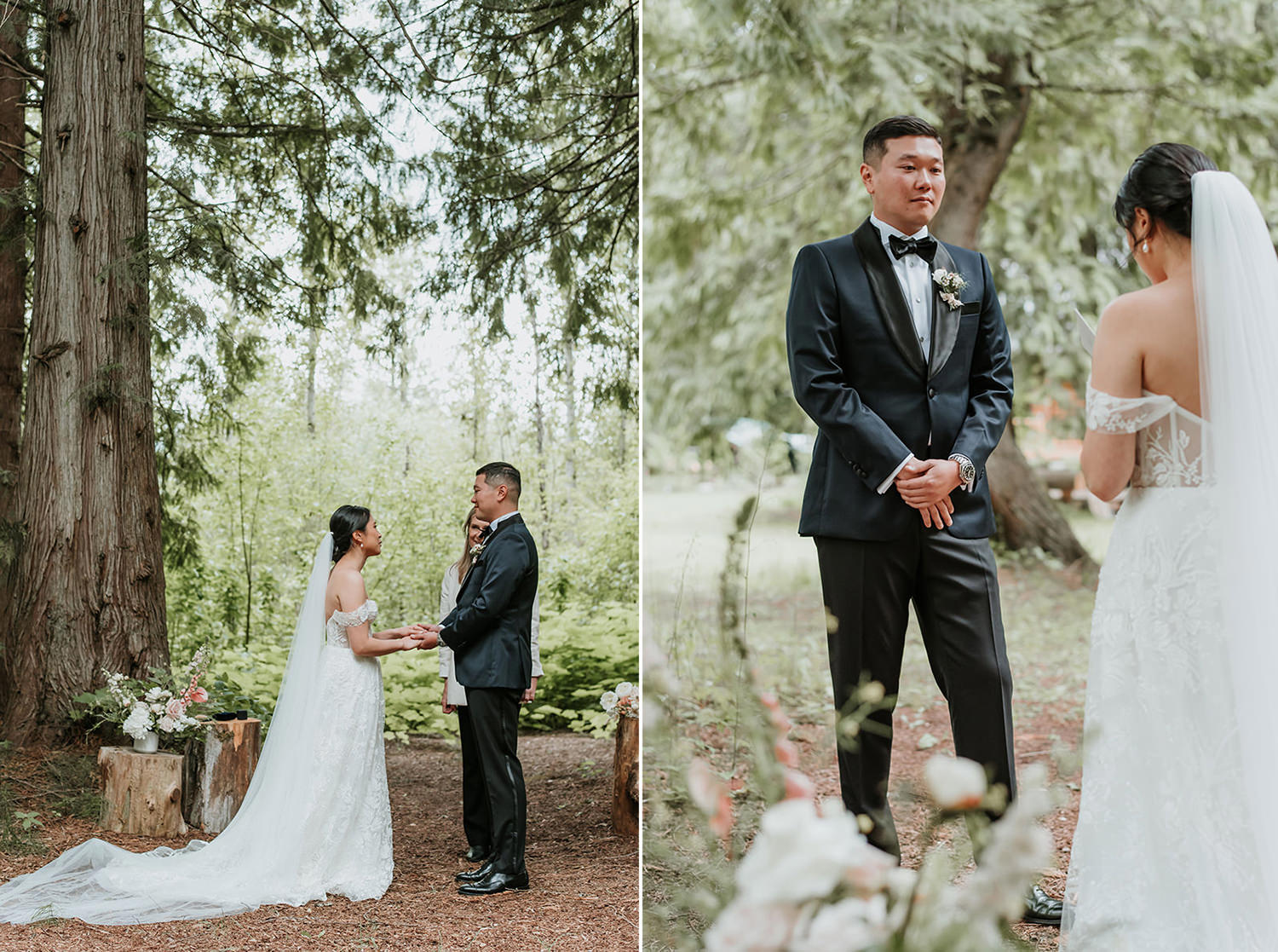 Pemberton wedding ceremony in the forest