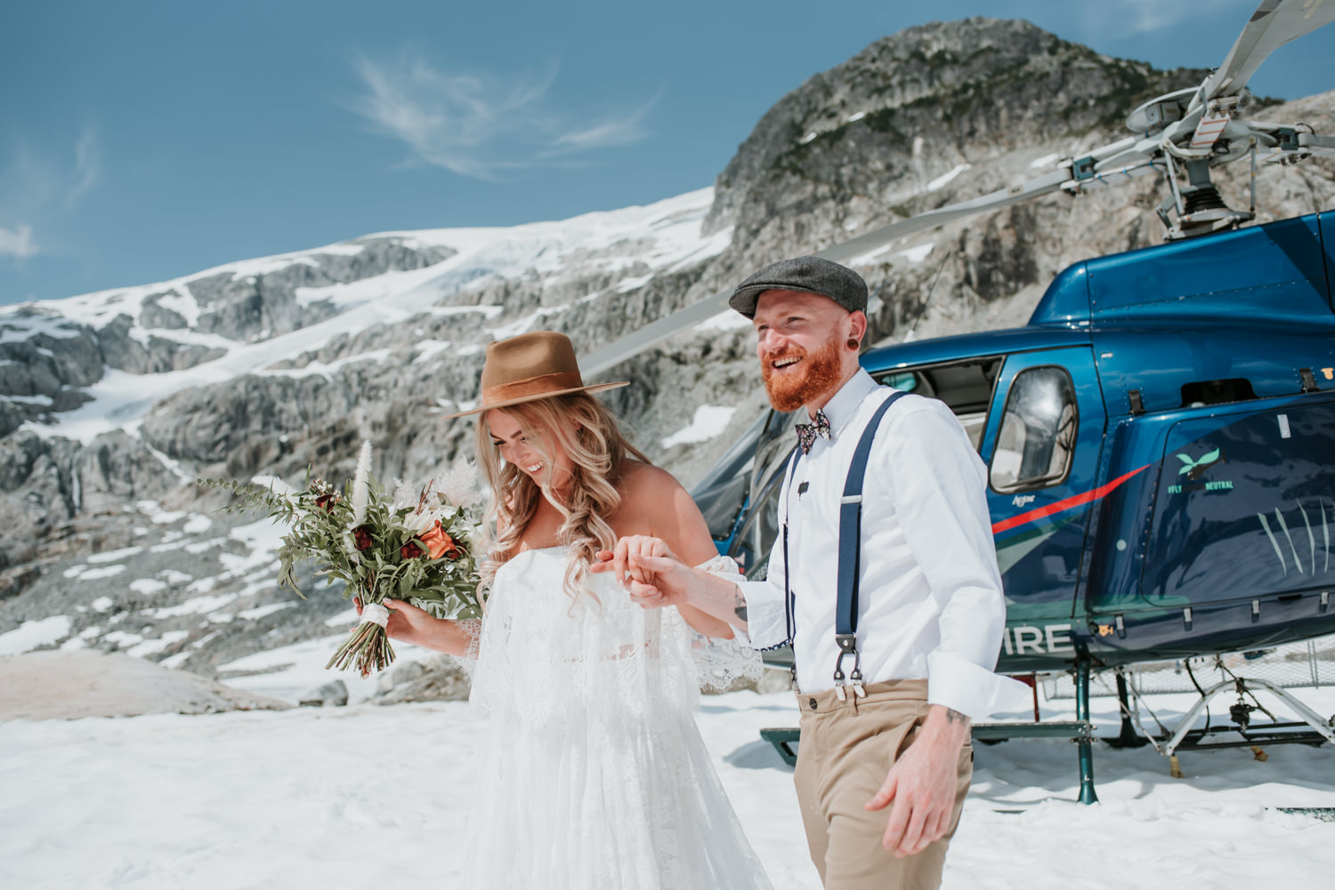 Helicopter elopement in the Whistler mountains
